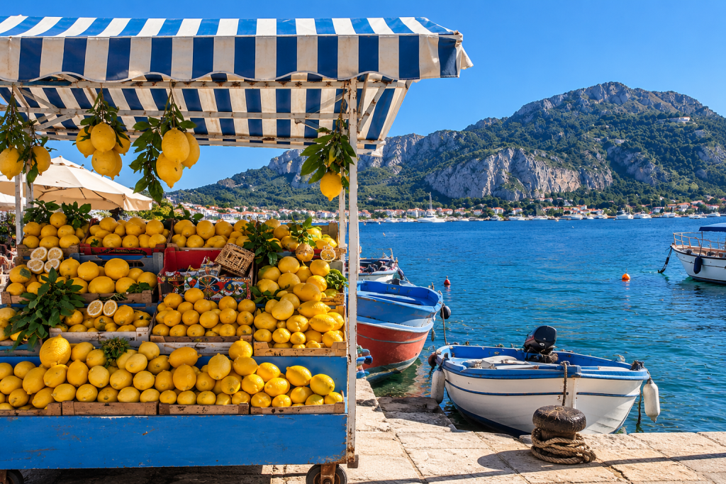 Mediterranean coastline and urban landscape of Cagnes-sur-Mer